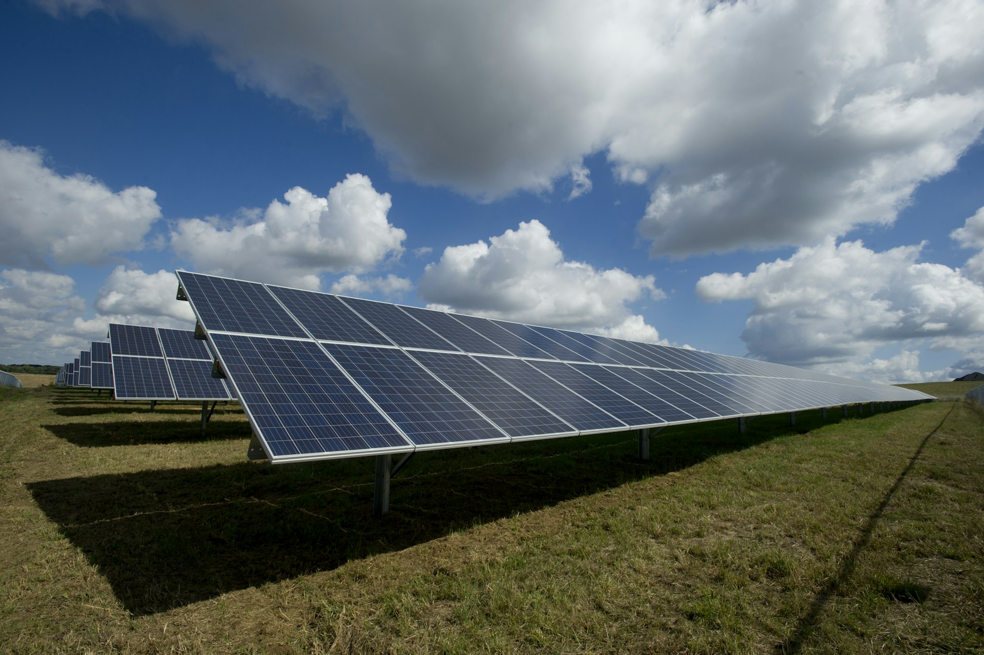 Solar panels and mountains in southern Spain